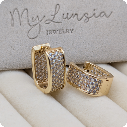 14k Gold plated BIG zirconia earrings