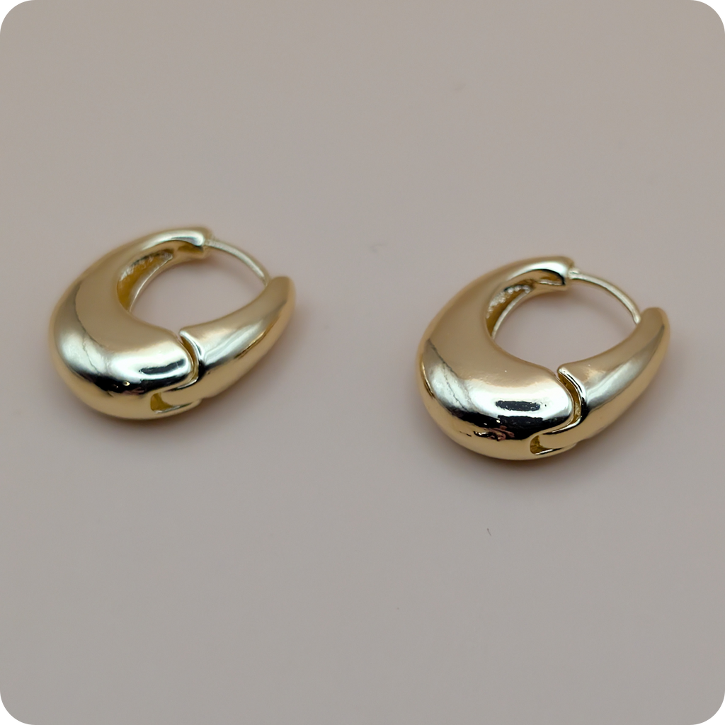 14k Gold plated small oval earrings