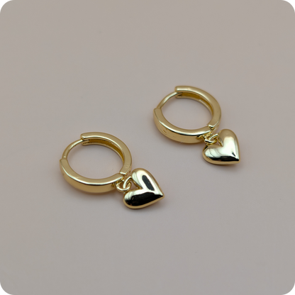 14k Gold plated heart earrings