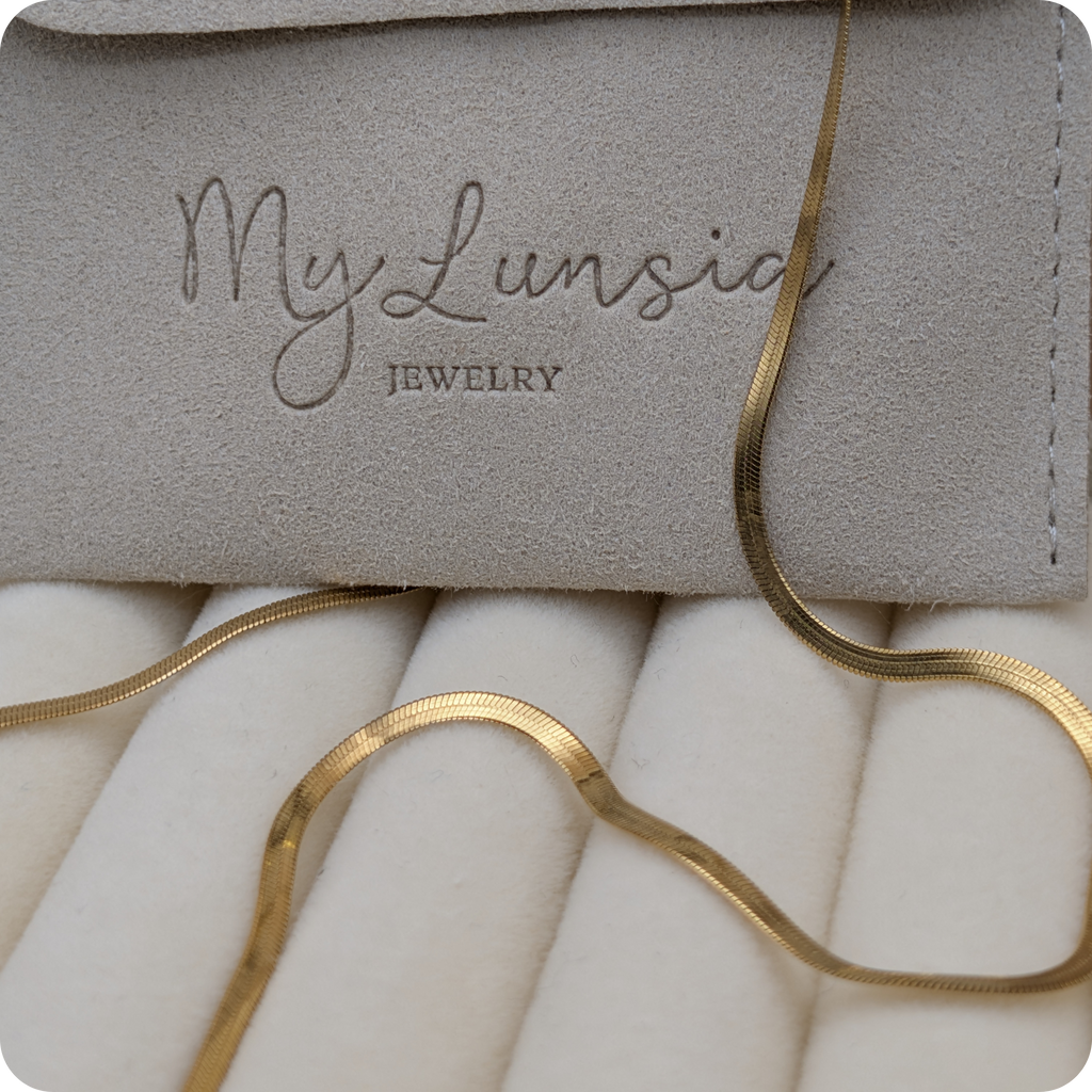 14k Gold plated platte ketting
