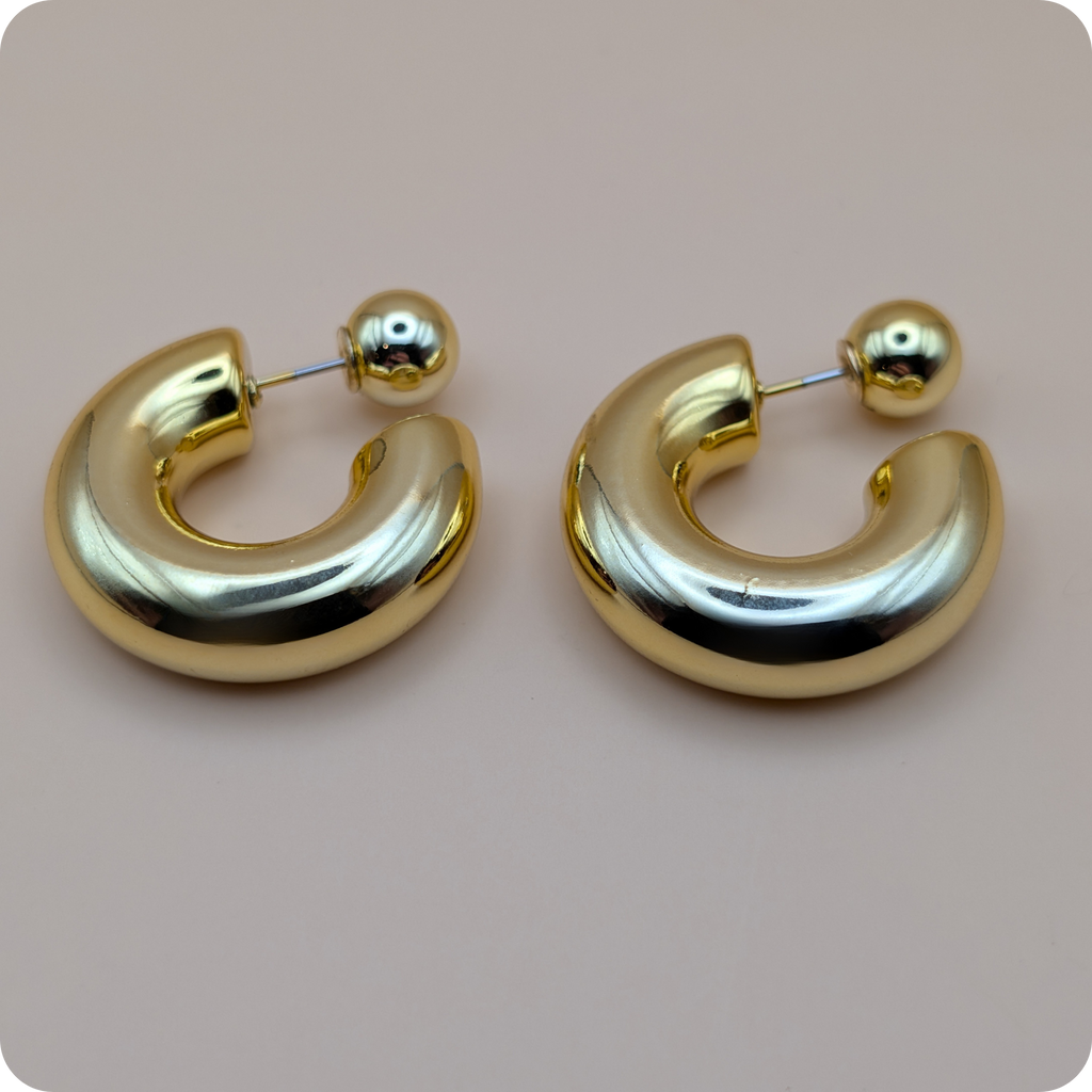 Boucles d'oreilles beauté plaquées or 14 carats