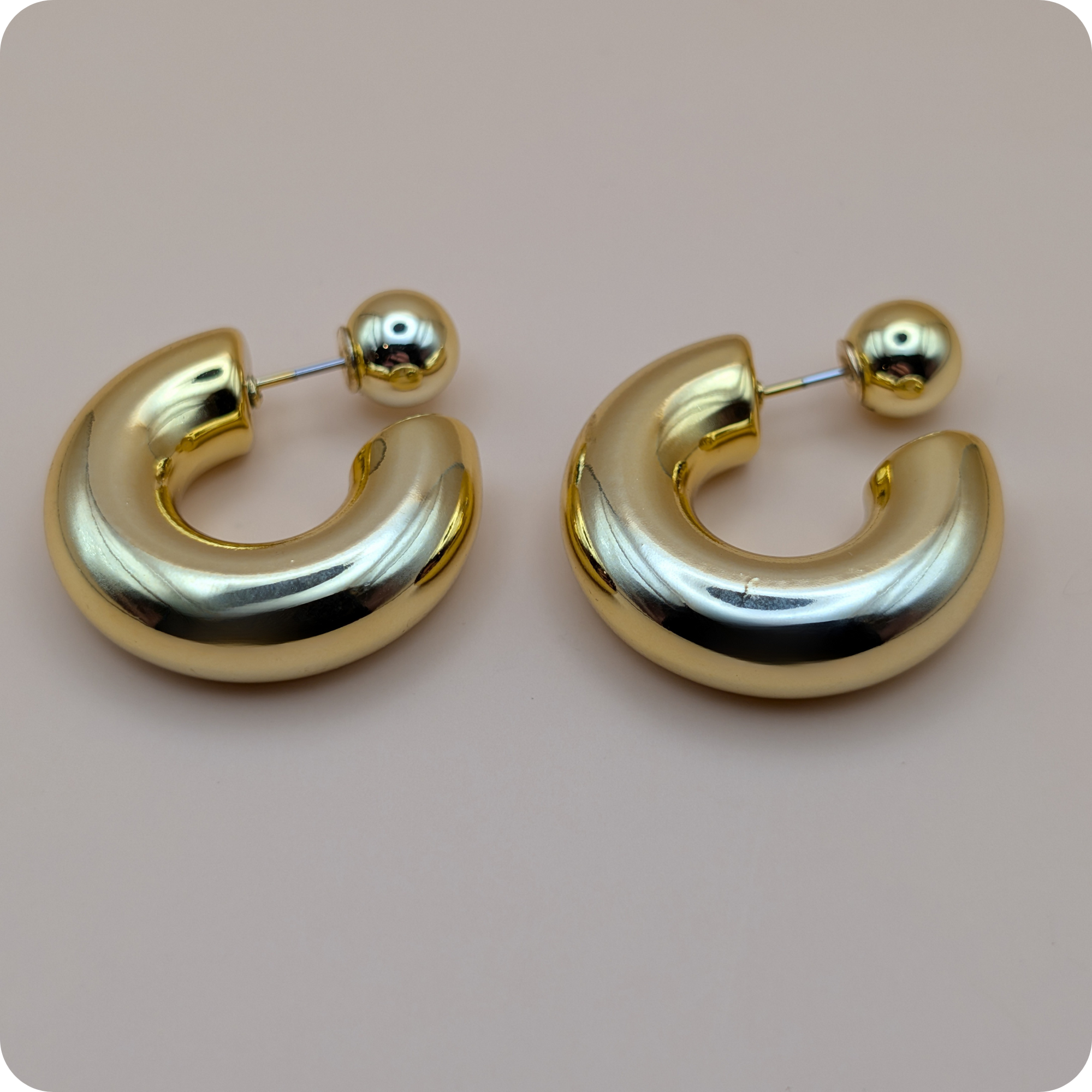 Boucles d'oreilles beauté plaquées or 14 carats