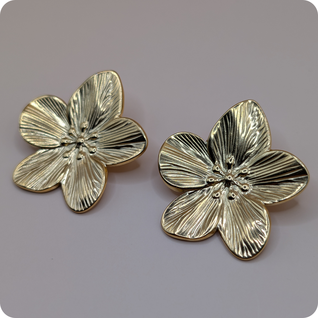 14k gold plated flower earrings