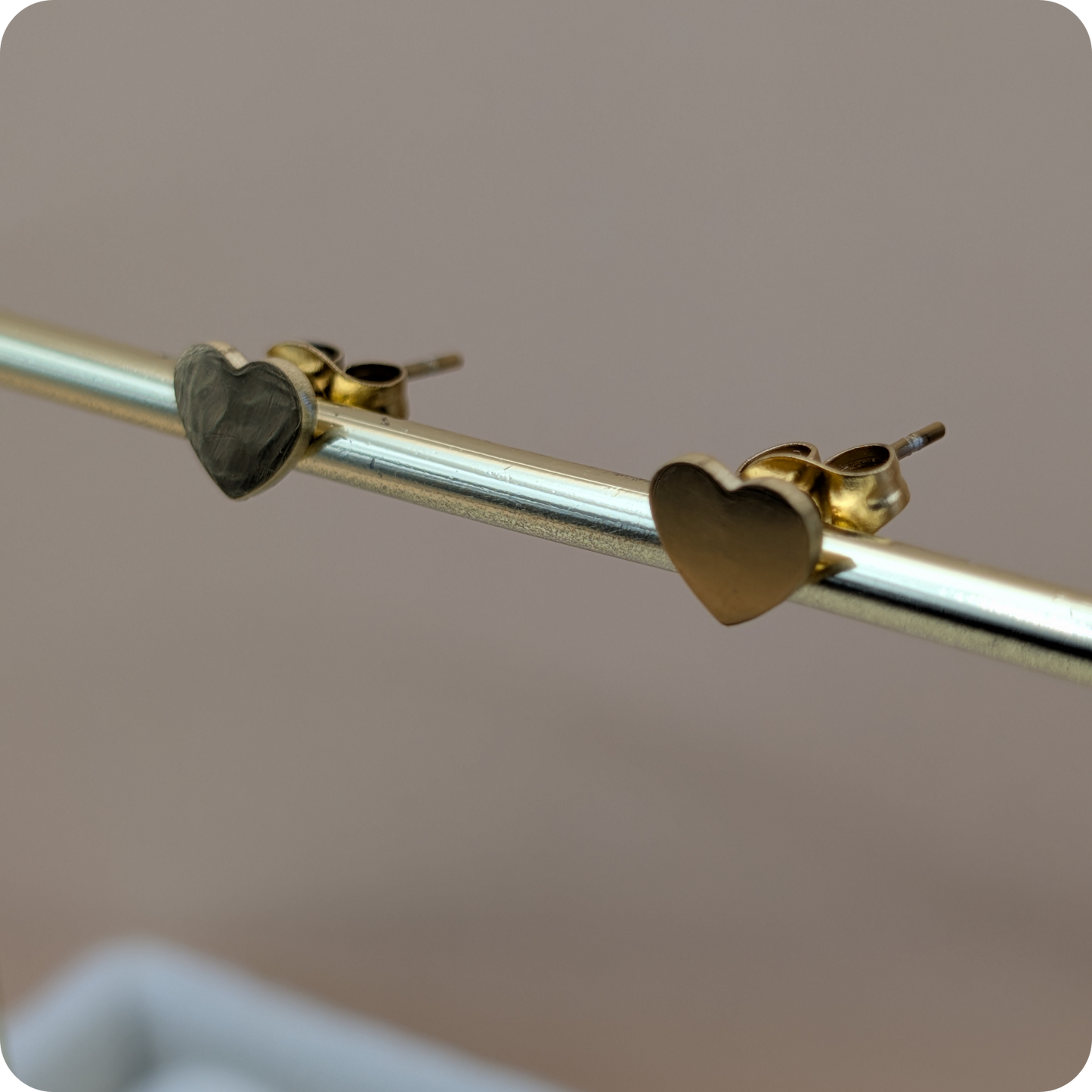14k Gold plated heart earrings
