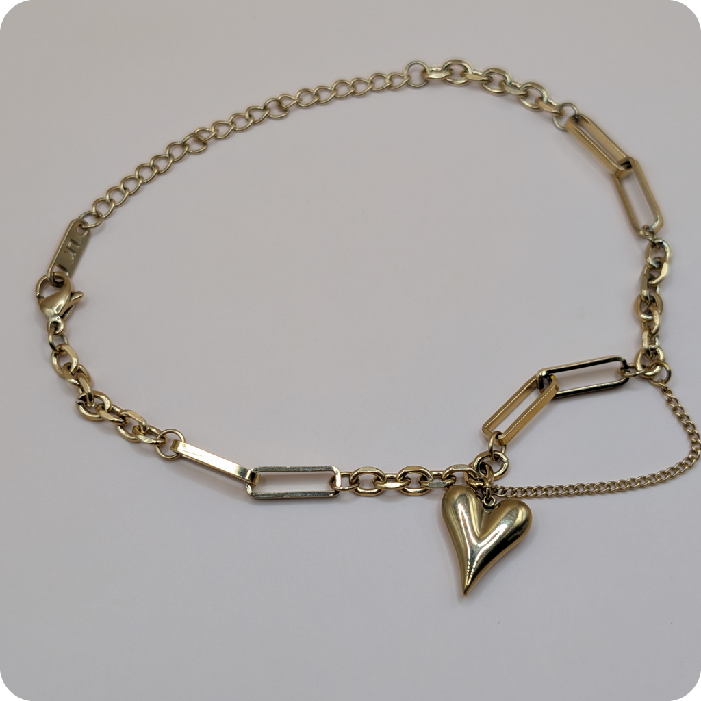 14k Gold plated heart bracelet