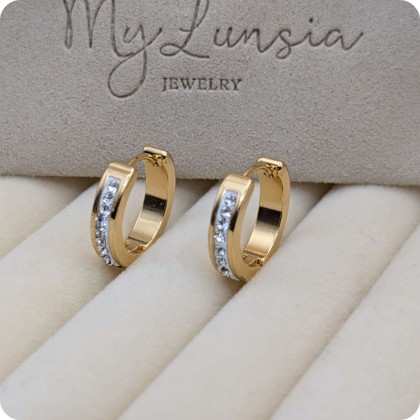 Boucles d'oreilles en zircone plaquées or 14 carats