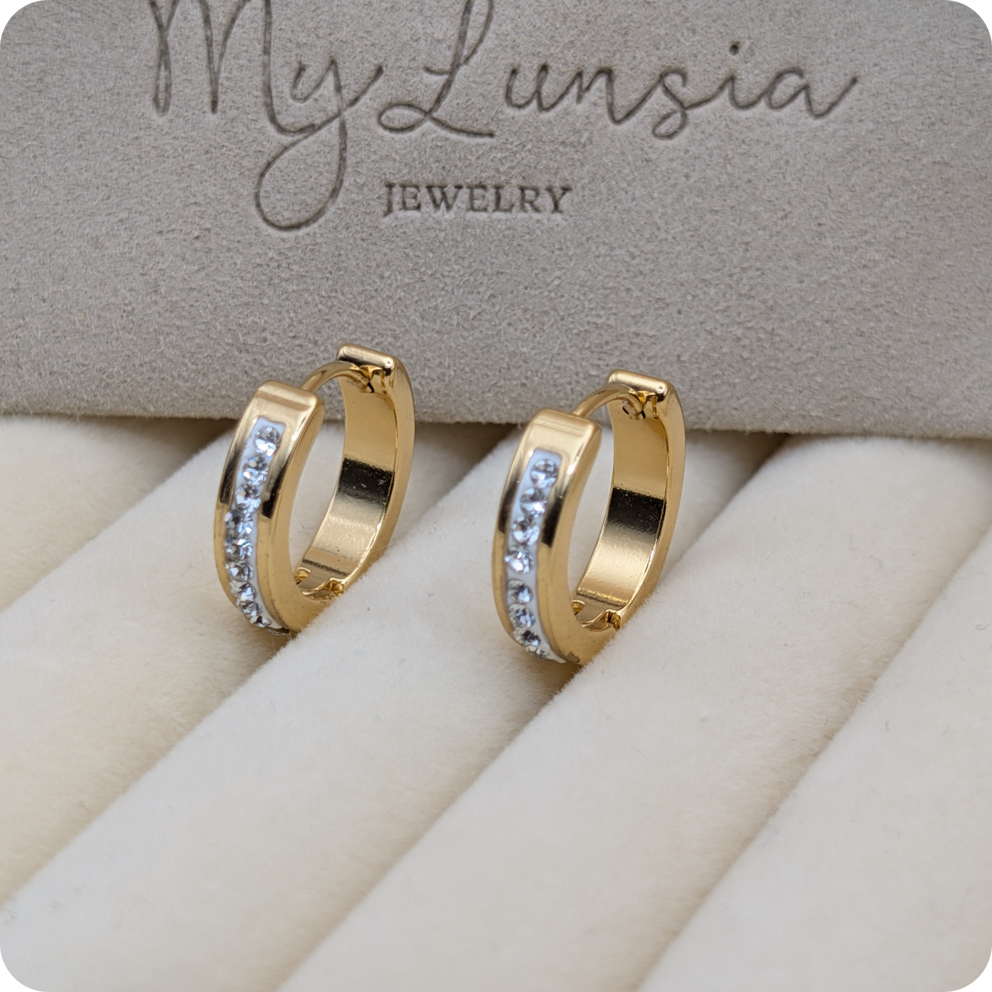 Boucles d'oreilles en zircone plaquées or 14 carats