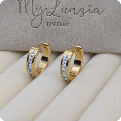 Boucles d'oreilles en zircone plaquées or 14 carats