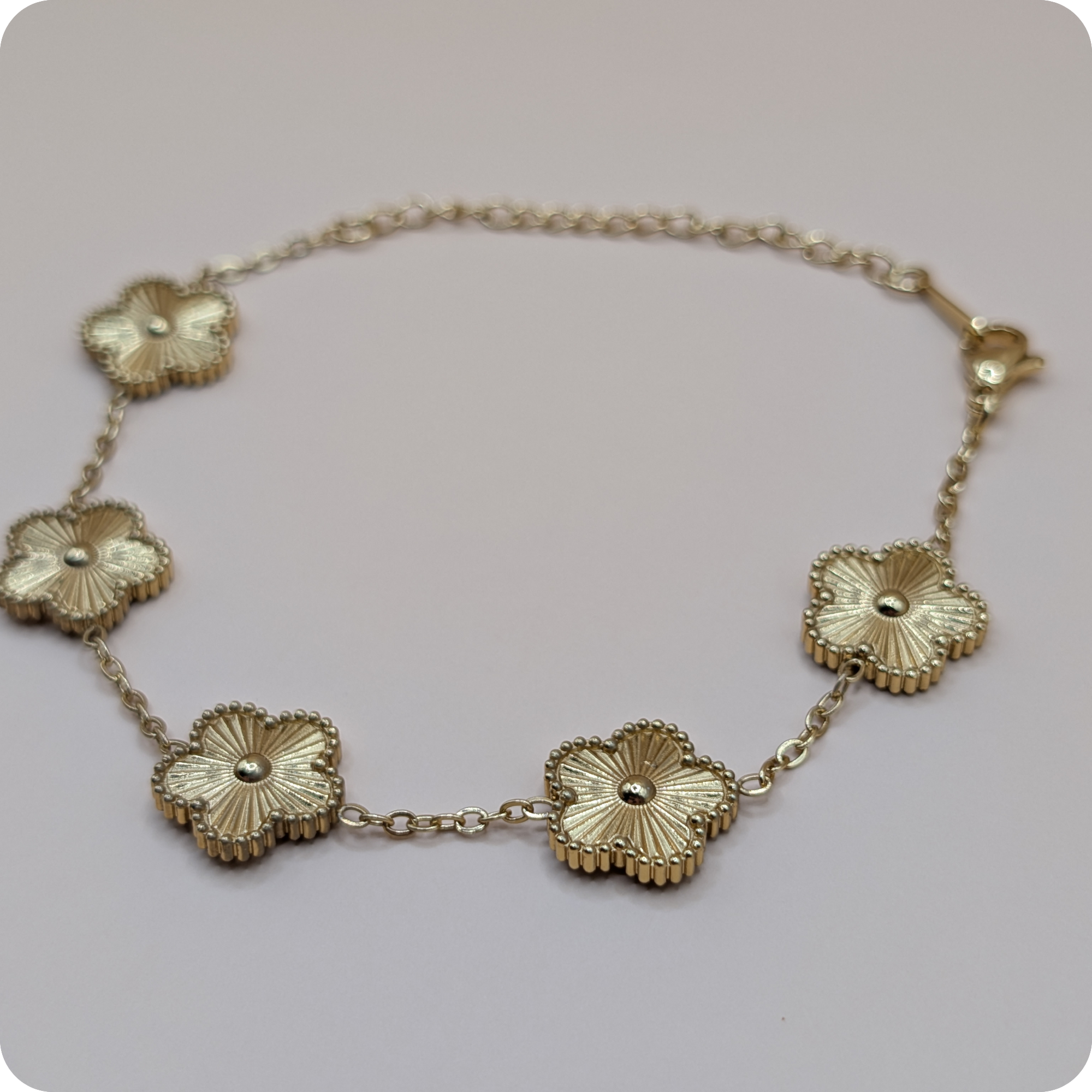 14k Gold plated flower bracelet