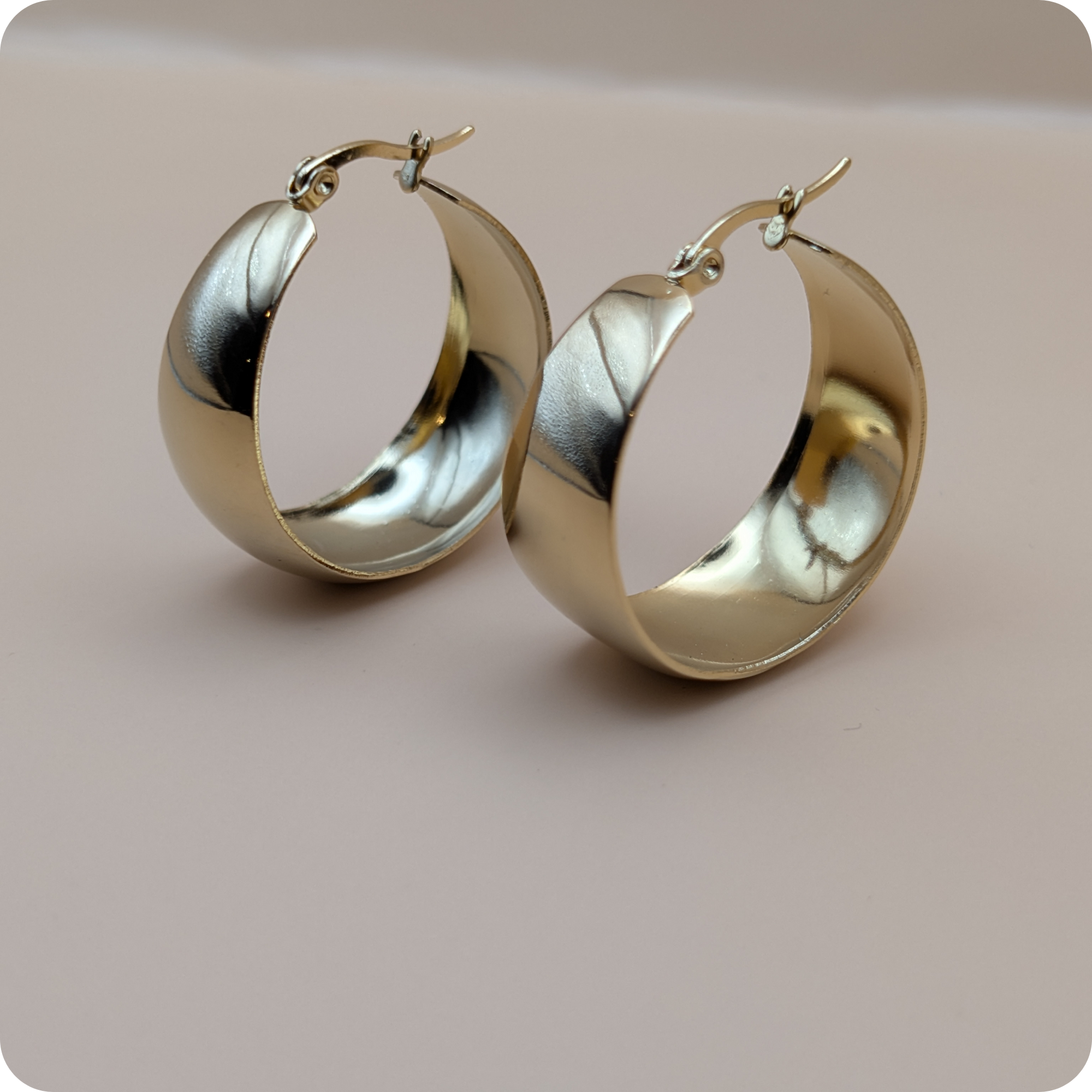 Ovales épais plaqués or 14 carats