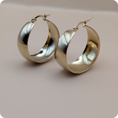 Ovales épais plaqués or 14 carats