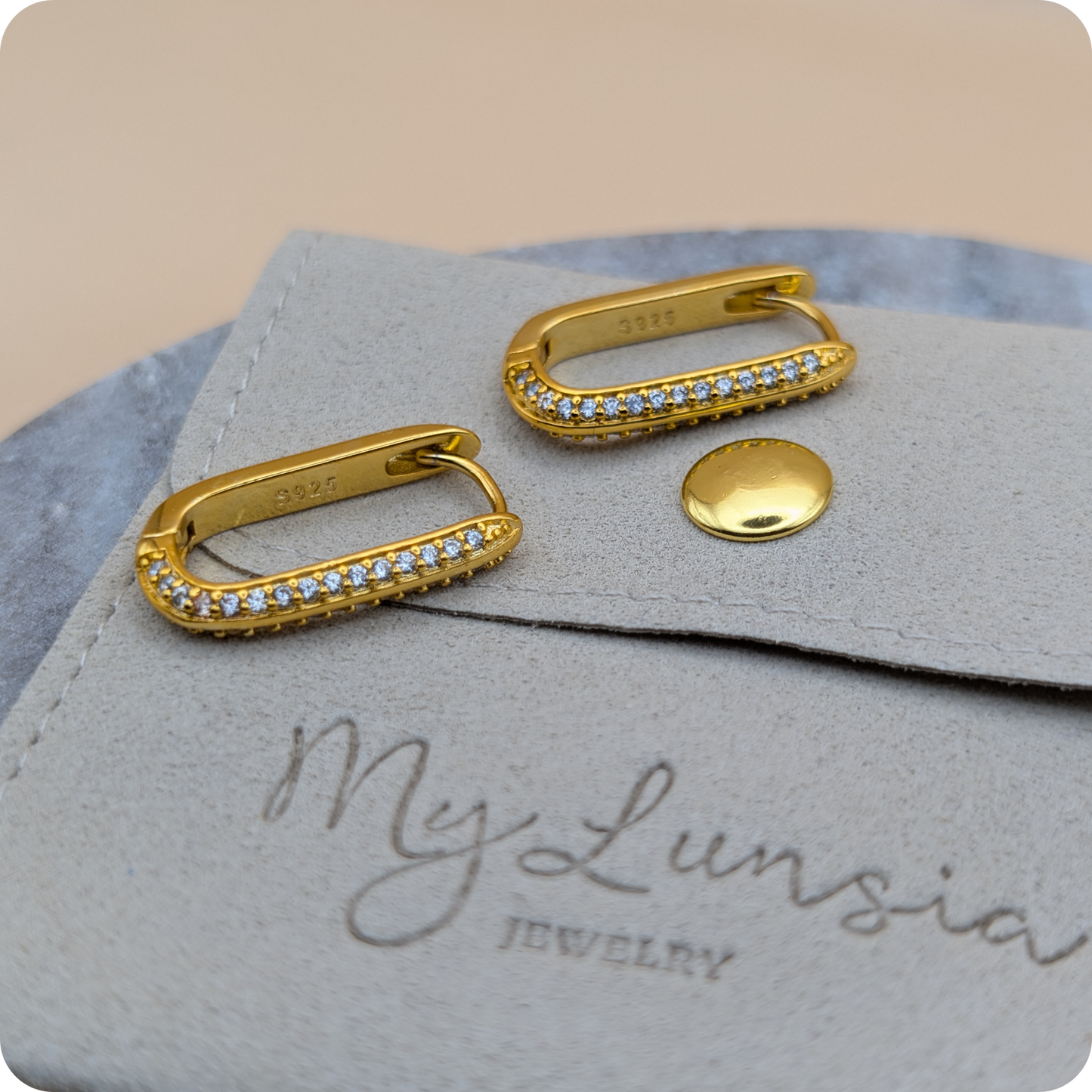 14k Gold plated zirkonia oorbellen