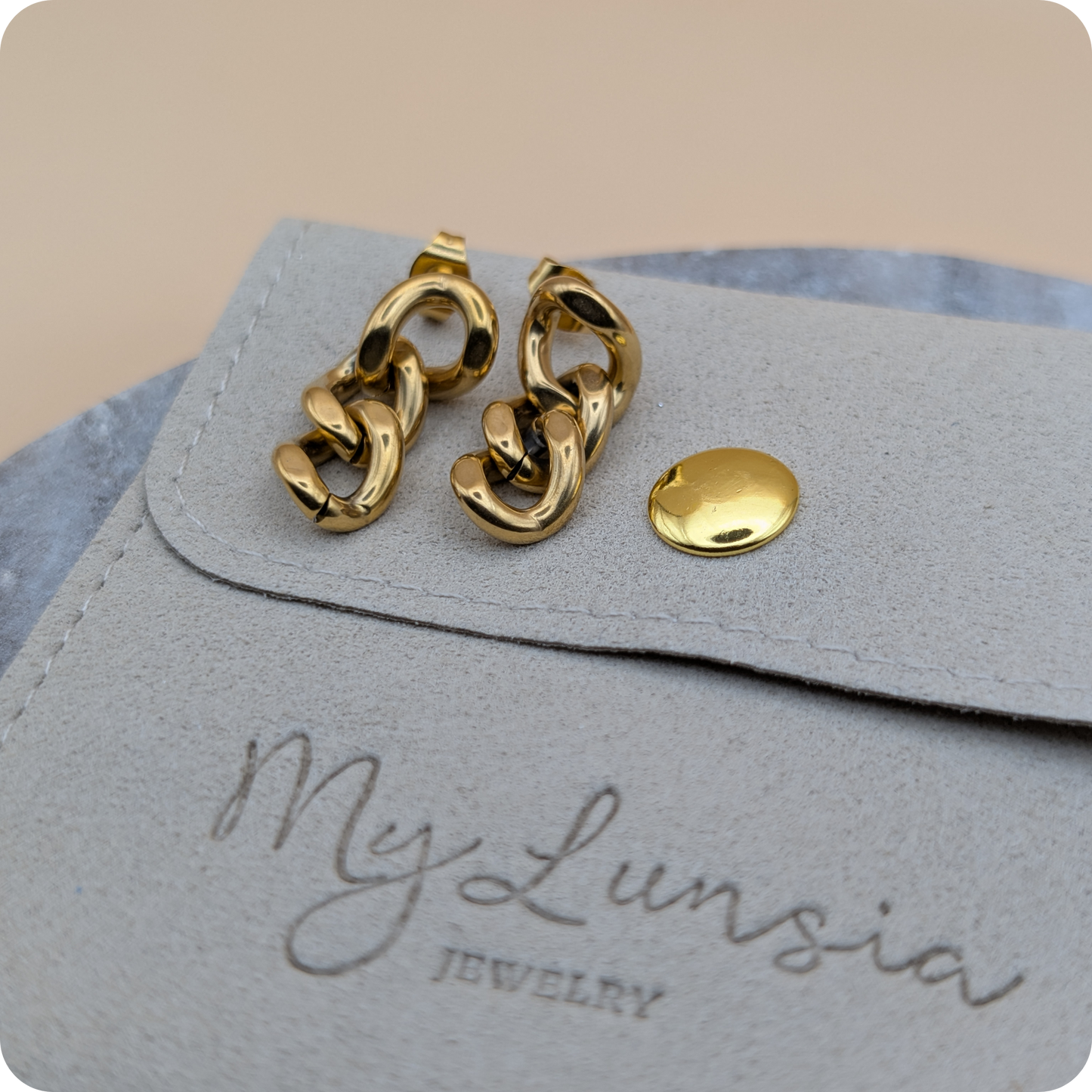 14k Gold plated chain earrings