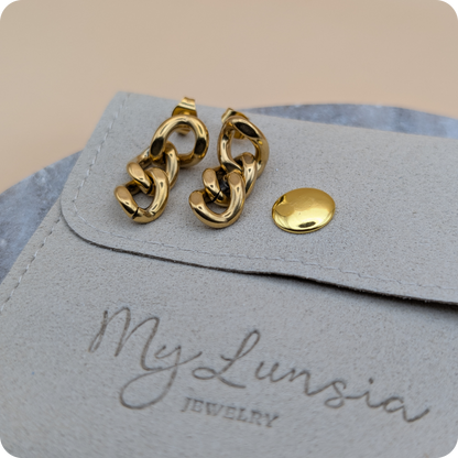 14k Gold plated chain earrings