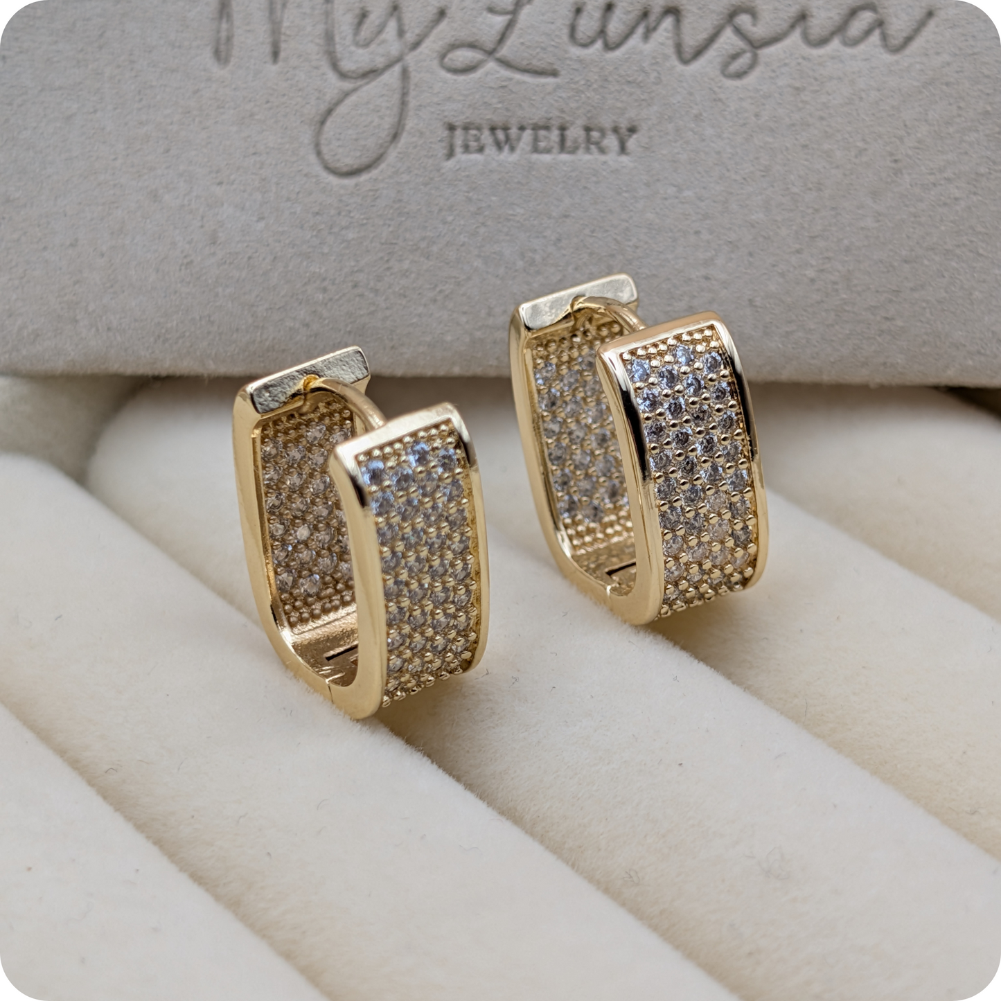 14k Gold plated BIG zirconia earrings