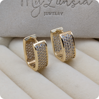 14k Gold plated BIG zirconia earrings