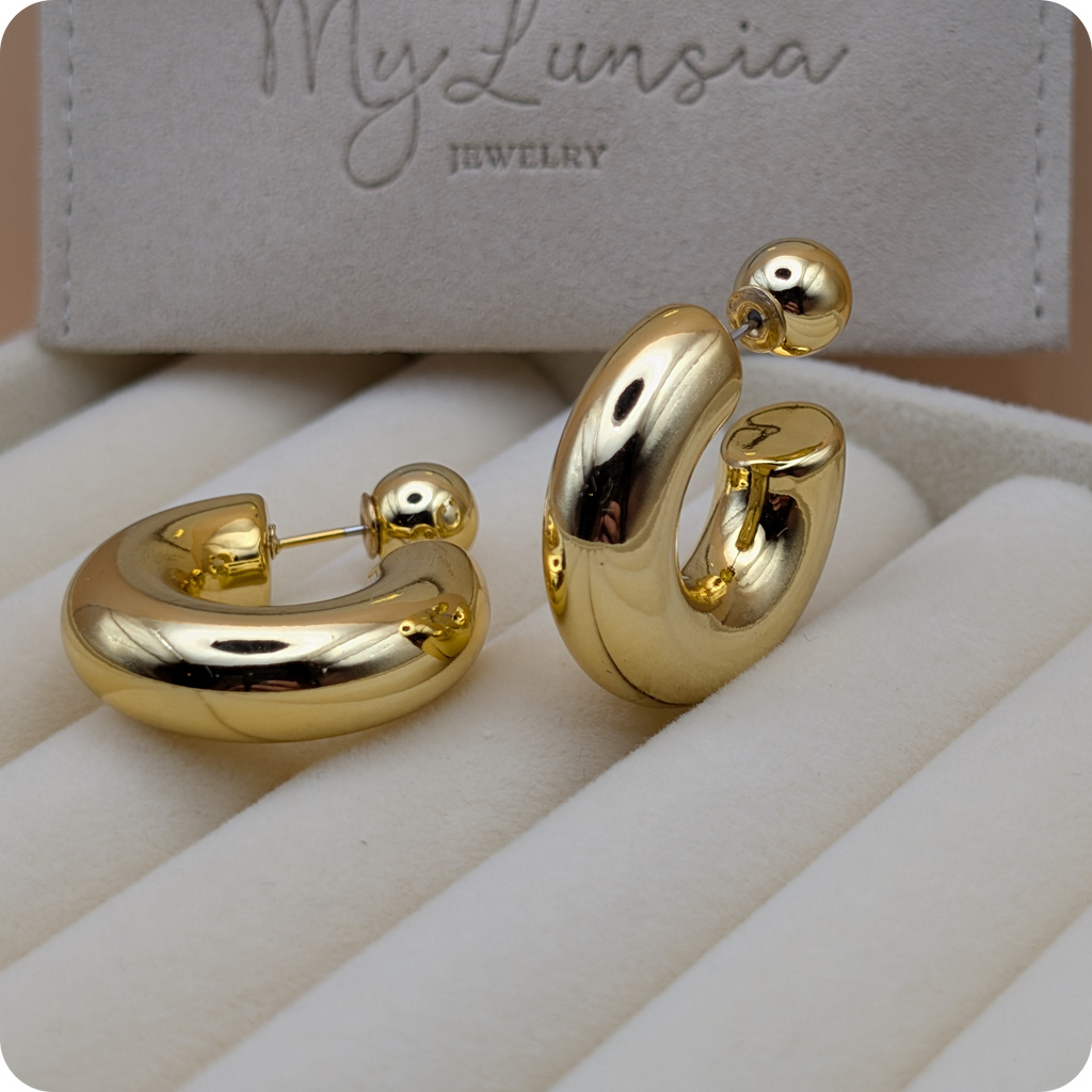 Boucles d'oreilles beauté plaquées or 14 carats