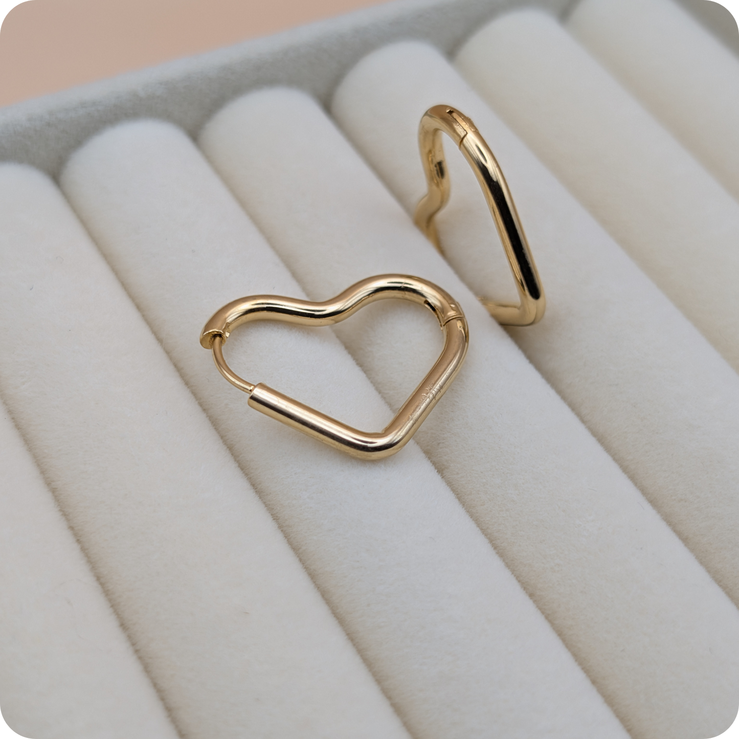 14k Gold plated big heart oorbellen