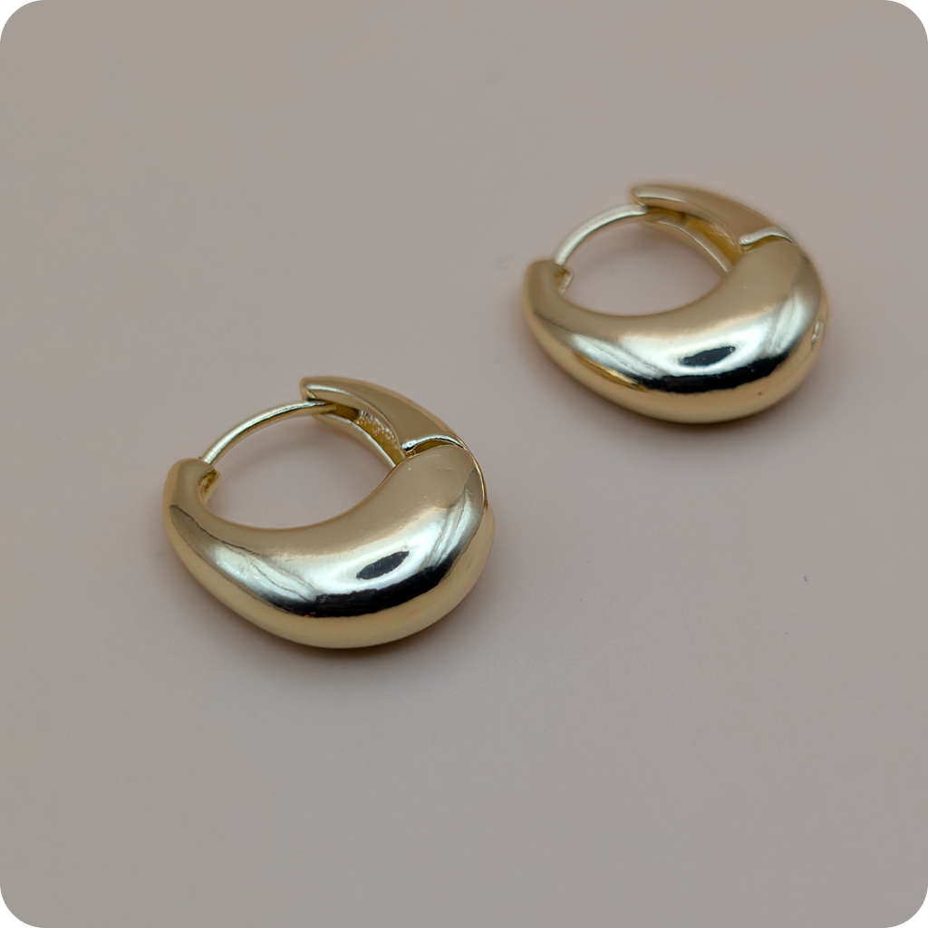 14k Gold plated small oval earrings