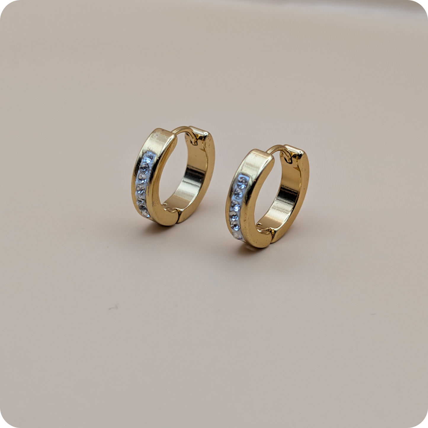 Boucles d'oreilles en zircone plaquées or 14 carats