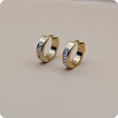 Boucles d'oreilles en zircone plaquées or 14 carats