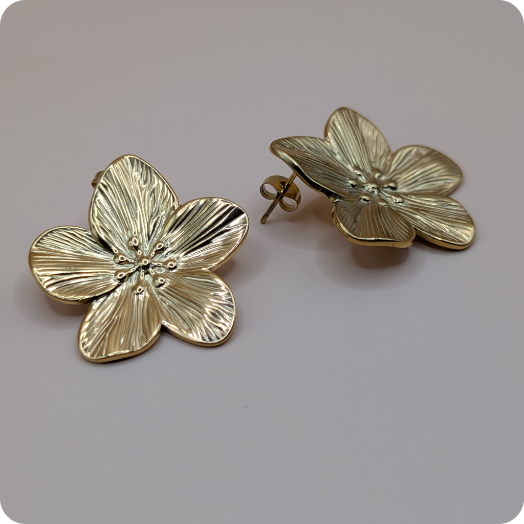 14k gold plated flower earrings