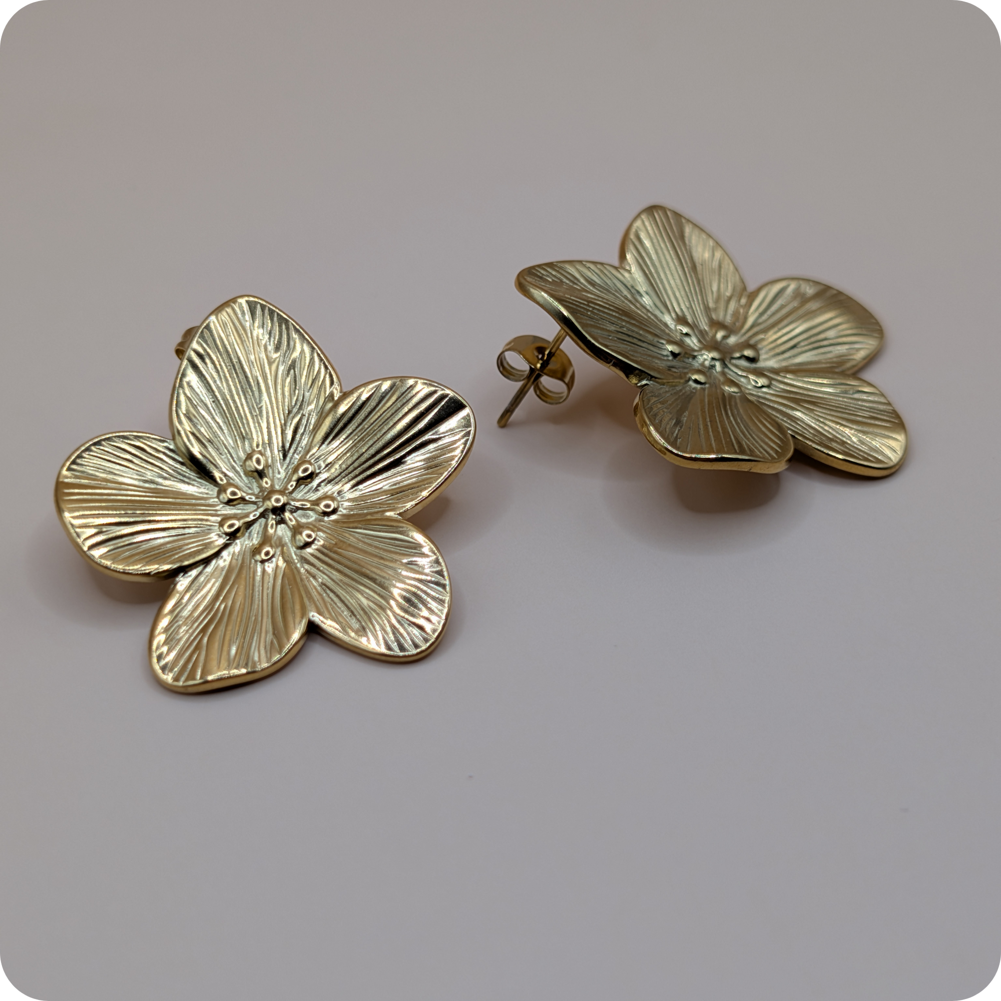 14k gold plated flower earrings