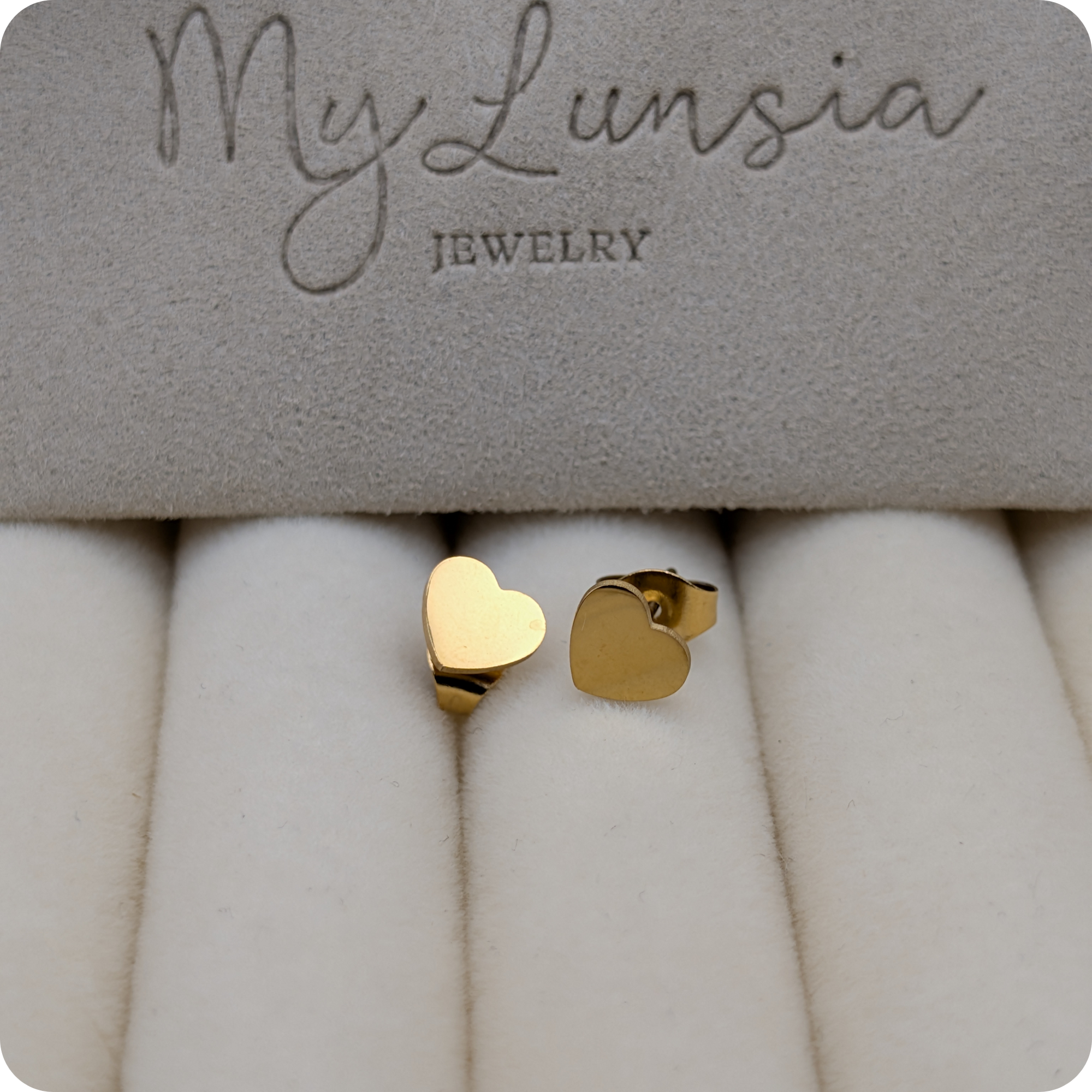 Boucles d'oreilles cœur plaquées or 14 carats