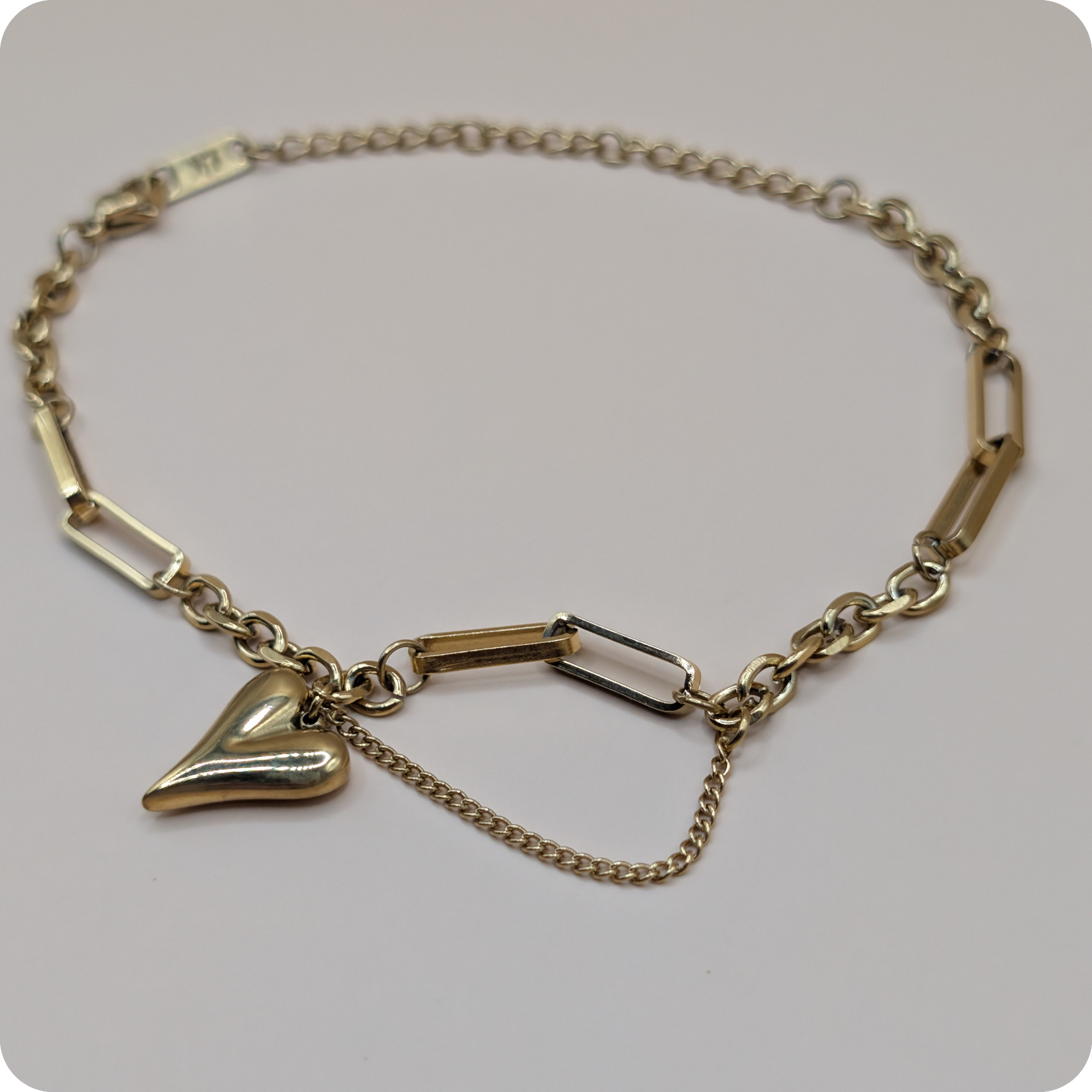 14k Gold plated heart bracelet