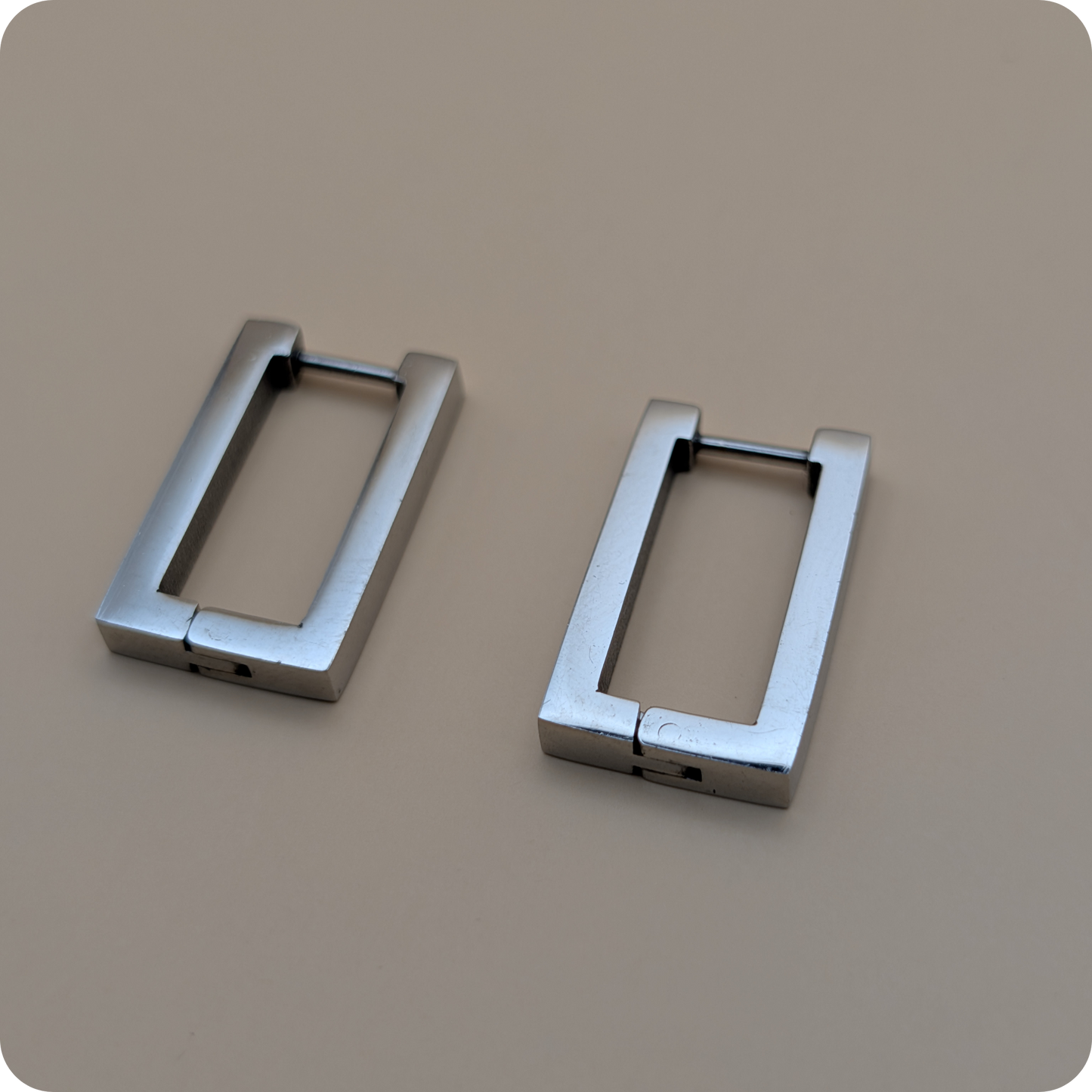 Silver plated square earrings