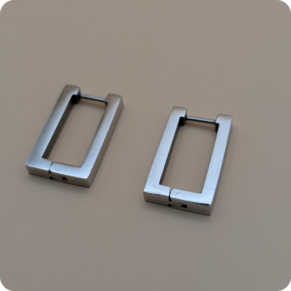 Silver plated square earrings