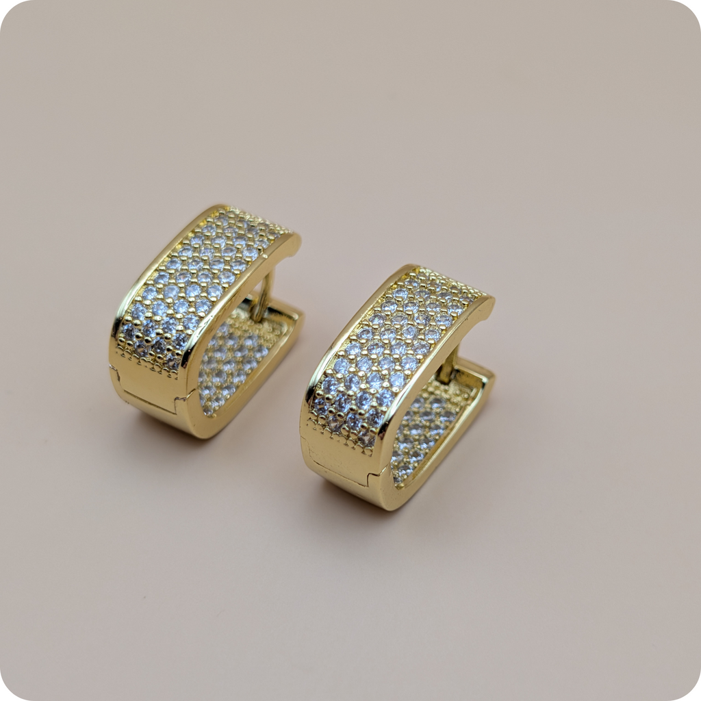 14k Gold plated BIG zirconia earrings