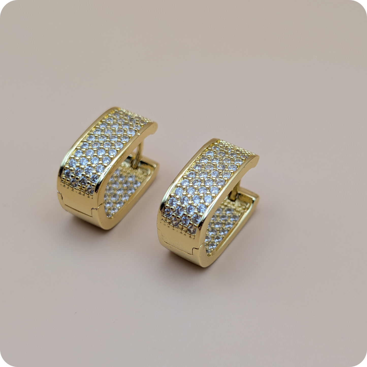 14k Gold plated BIG zirconia earrings