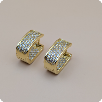 14k Gold plated BIG zirconia earrings