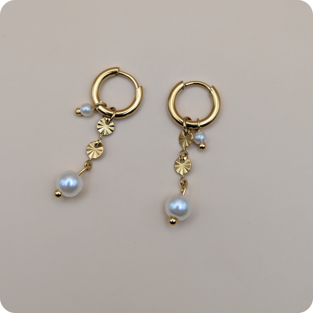 14k Gold plated pearl earrings