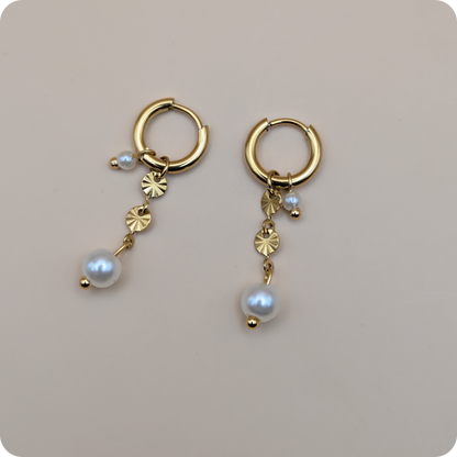 Boucles d'oreilles en perles plaquées or 14 carats