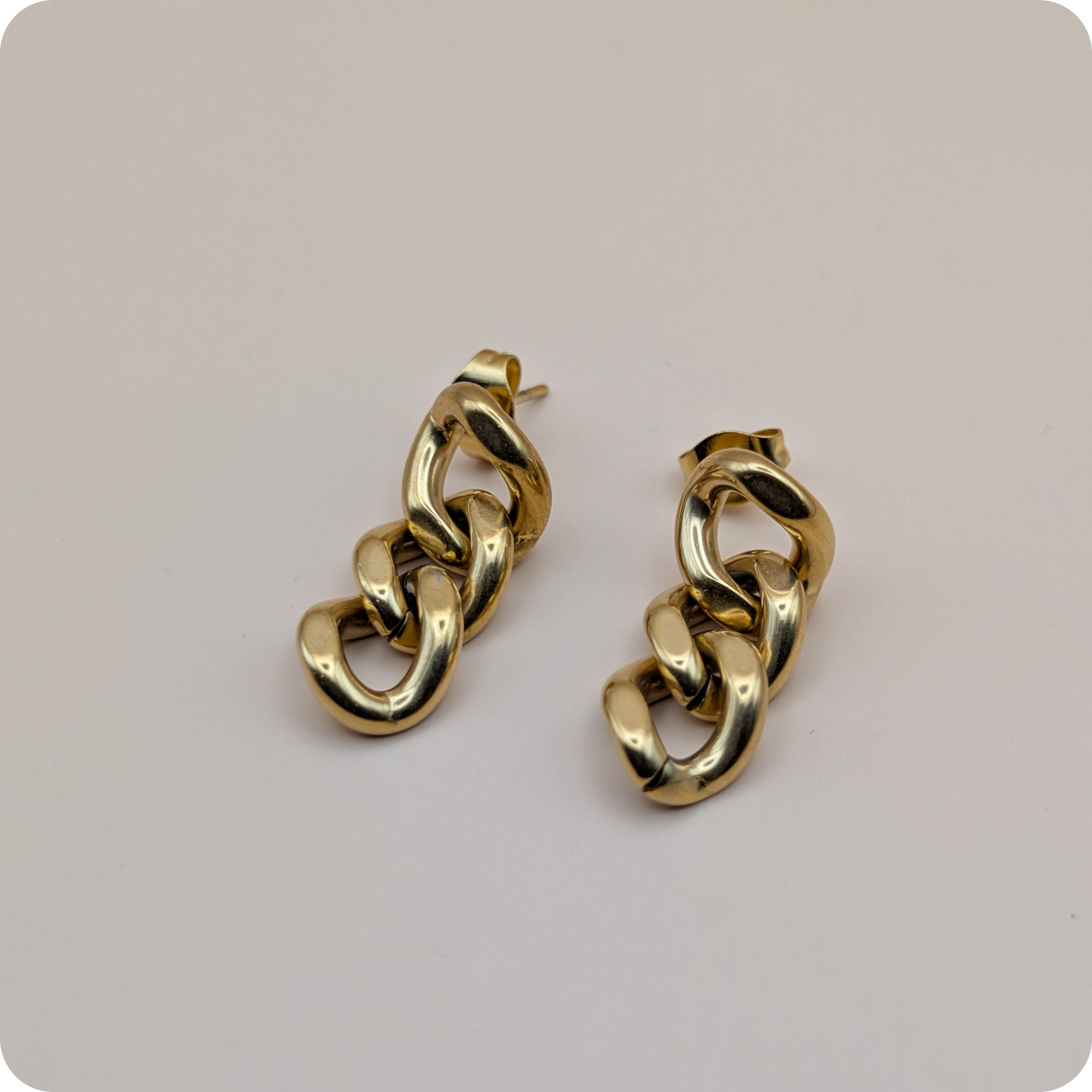 Boucles d'oreilles chaîne plaquées or 14 carats