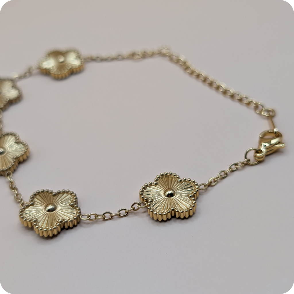 14k Gold plated flower bracelet