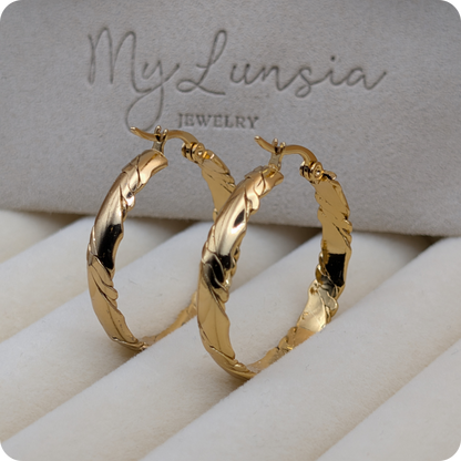 14k Gold plated slim flat hoops