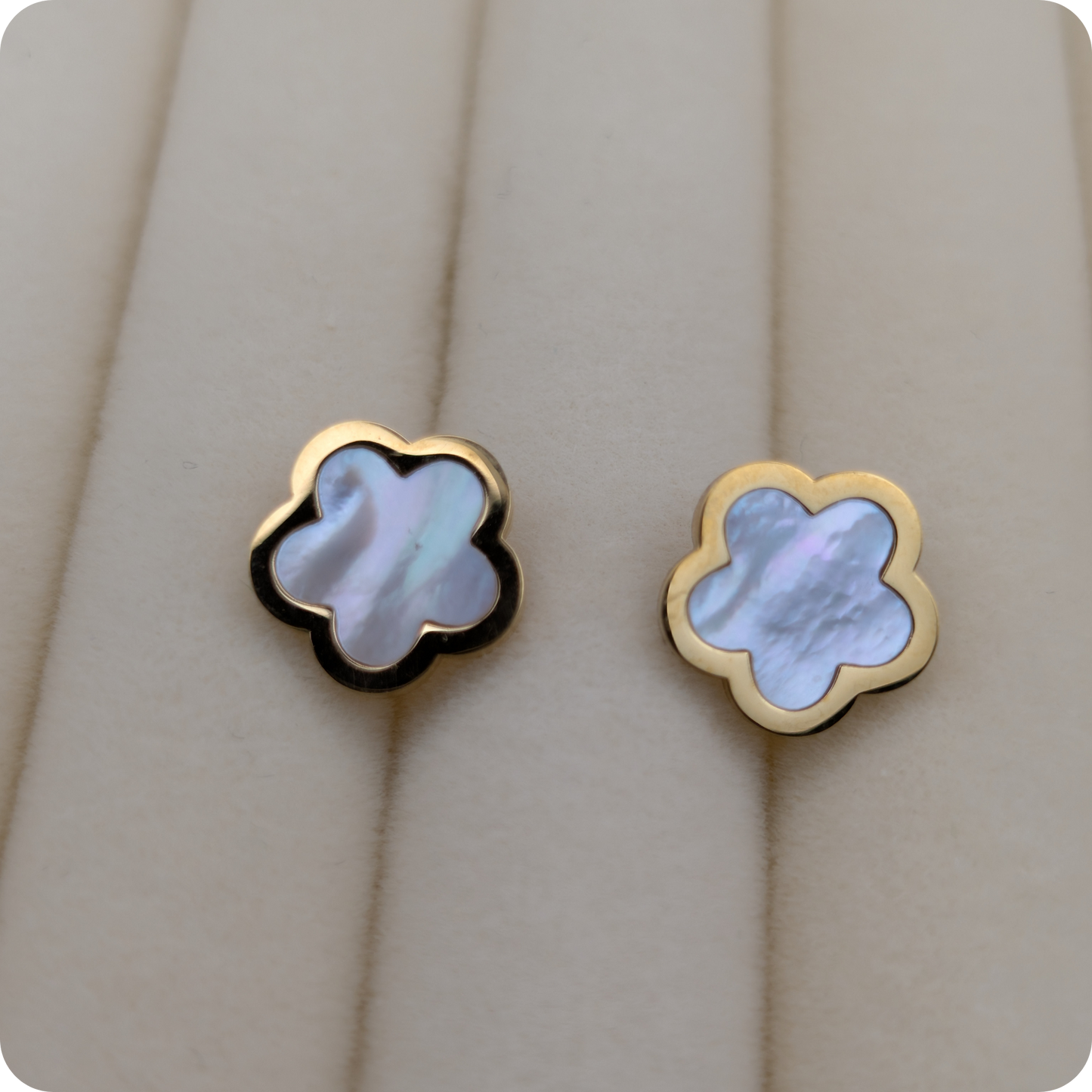 14k Gold plated mother of pearl earrings