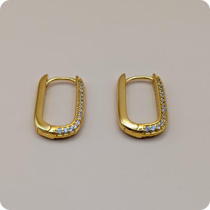 14k Gold plated zirkonia oorbellen