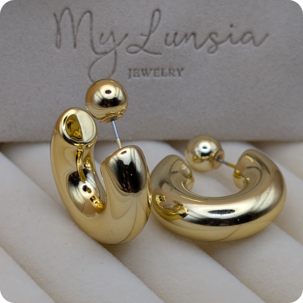 Boucles d'oreilles beauté plaquées or 14 carats