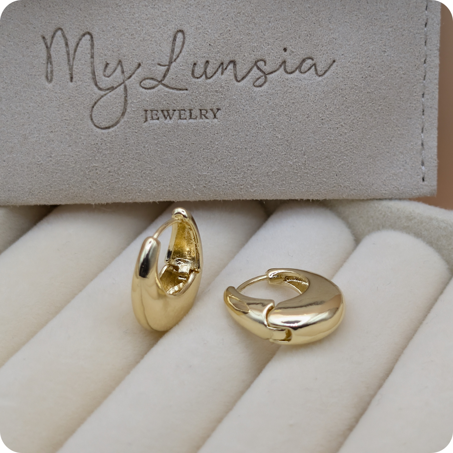 14k Gold plated small oval earrings