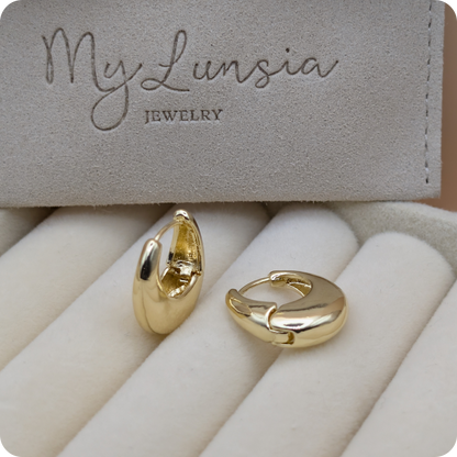 14k Gold plated small oval earrings