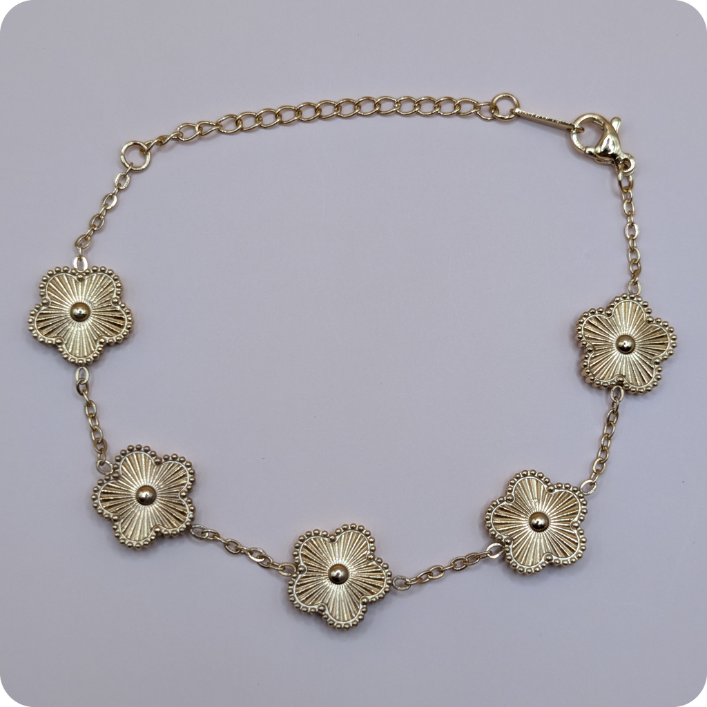 14k Gold plated flower bracelet