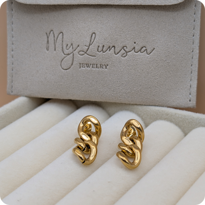 14k Gold plated chain earrings