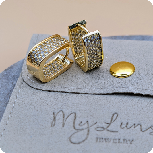14k Gold plated BIG zirkonia oorbellen
