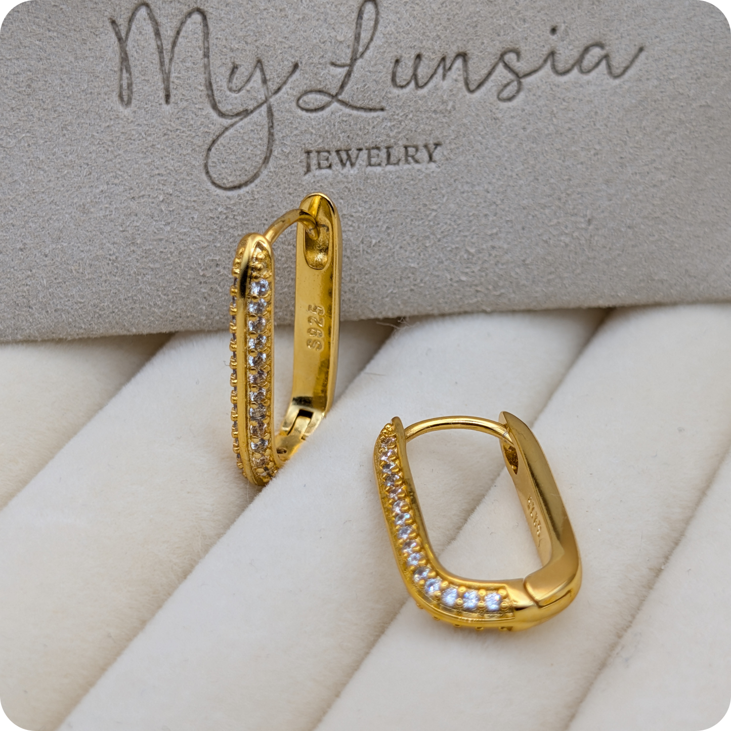 14k Gold plated zirkonia oorbellen