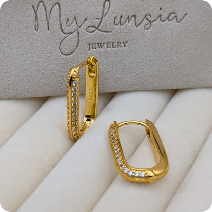 14k Gold plated zirkonia oorbellen
