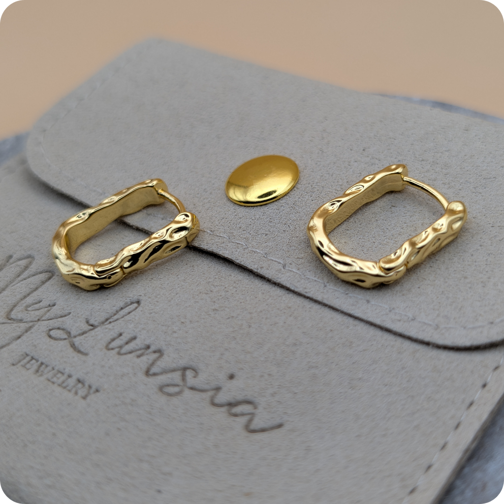 Boucles d'oreilles torsadées plaquées or 14 carats